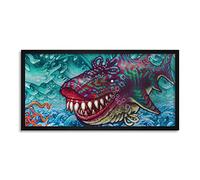Wee Blue Coo Graffiti Shoe Laces Shark Long Panel Framed Wall Art Print