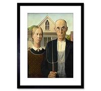 Wee Blue Coo Grant Wood American Gothic Framed Wall Art Print