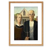 Wee Blue Coo Grant Wood American Gothic Framed Wall Art Print