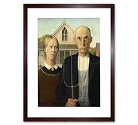 Wee Blue Coo Grant Wood American Gothic Framed Wall Art Print