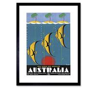 Wee Blue Coo Great Barrier Reef Queensland Australia Fish Picture Framed Wall Art Print