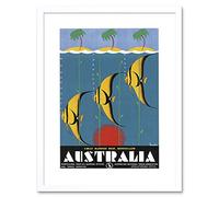 Wee Blue Coo Great Barrier Reef Queensland Australia Fish Picture Framed Wall Art Print
