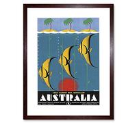 Wee Blue Coo Great Barrier Reef Queensland Australia Fish Picture Framed Wall Art Print