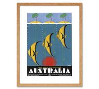 Wee Blue Coo Great Barrier Reef Queensland Australia Fish Picture Framed Wall Art Print