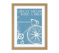 Wee Blue Coo Great Minds Ride A Bike Artwork Framed Wall Art Print 18X24 Inch