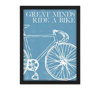 Wee Blue Coo Great Minds Ride A Bike Artwork Framed Wall Art Print 18X24 Inch