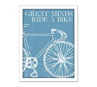 Wee Blue Coo Great Minds Ride A Bike Artwork Framed Wall Art Print 18X24 Inch