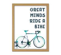 Wee Blue Coo Great Minds Ride A Bike Paint Splat Artwork Framed Wall Art Print 18X24 Inch