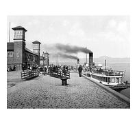 Wee Blue Coo Greenock Prince's Pier Scotland Vintage Old BW Art Print Poster Wall Decor 12X16 Inch