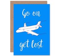 Wee Blue Coo Greeting Bon Voyage Get Lost Plane Gift 3 Sealed Greeting Card Plus Envelope Blank inside