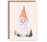 Wee Blue Coo Greeting Card Cute Garden Gnome Pastel Colour Modern Painting Blank For Him Or Her Art Xmas Christmas Card