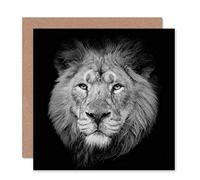 Wee Blue Coo GREETINGS CARD BIRTHDAY GIFT ANIMAL BIG CAT MALE LION BW