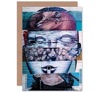 Wee Blue Coo GREETINGS CARD BIRTHDAY GIFT GRAFFITI MIXED UP FACES