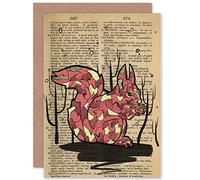 Wee Blue Coo GREETINGS CARD BIRTHDAY GIFT UPCYCLE DICTIONARY SQUIRREL ANIMAL DRAWING