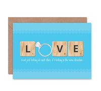 Wee Blue Coo GREETINGS CARD BIRTHDAY GIFT WEDDING LOVE SAME DIRECTION RING SCRABBLE