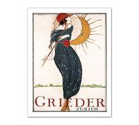 Wee Blue Coo Grieder Zurich Switzerland Fashion Artwork Framed Wall Art Print 18X24 Inch