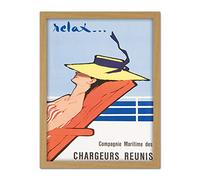 Wee Blue Coo Gruau Chargeurs Reunis Relax Cruise Artwork Framed Wall Art Print 18X24 Inch
