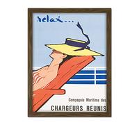 Wee Blue Coo Gruau Chargeurs Reunis Relax Cruise Artwork Framed Wall Art Print 18X24 Inch