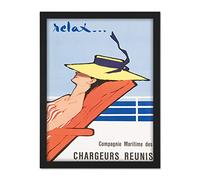 Wee Blue Coo Gruau Chargeurs Reunis Relax Cruise Artwork Framed Wall Art Print 18X24 Inch