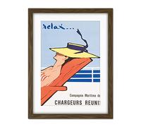 Wee Blue Coo Gruau Chargeurs Reunis Relax Cruise Artwork Framed Wall Art Print 18X24 Inch