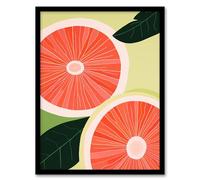 Wee Blue Coo Guava In Java Fruit Orange Green Kitchen Artwork Framed Wall Art Print 18X24 Inch