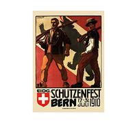Wee Blue Coo Gun Shooting Festival Berne Switzerland Swiss Army Picture Wall Art Print