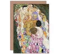 Wee Blue Coo Gustav Klimt Death Life 1916 Old Master Birthday Sealed Greeting Card Plus Envelope Blank inside