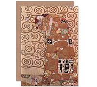 Wee Blue Coo Gustav Klimt Embrace Birthday Gift Sealed Greeting Card Plus Envelope Blank inside