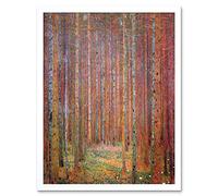 Wee Blue Coo Gustav Klimt Tannenwald I Old Master Painting Art Print Framed Poster Wall Decor 12X16 Inch