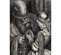 Wee Blue Coo Gustave Dore Bluebeard 1862 Dore Old Master Painting Art Print Poster Wall Decor 12X16 Inch