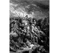 Wee Blue Coo Gustave Dore Richard I Lionheart Battle At Arsuf 1191 Art Print Poster Wall Decor 12X16 Inch