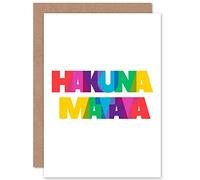 Wee Blue Coo Hakuna Matata Colourful Typography Greetings Card