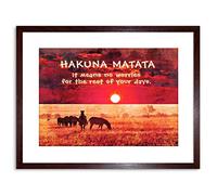 Wee Blue Coo Hakuna Matata No Worries Africa Quote Motivation Framed Wall Art Print