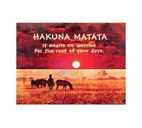 Wee Blue Coo Hakuna Matata No Worries Africa Quote Motivation Typography Art Canvas Print