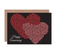 Wee Blue Coo HAPPY ANNIVERSARY COGS GEARS HEARTS LOVE VALENTINES DAY GREETINGS CARD