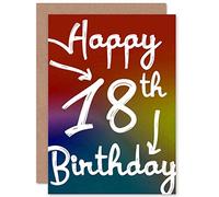 Wee Blue Coo HAPPY BIRTHDAY 18 EIGHTEEN 18TH COLOURFUL ART GREETINGS GREETING CARD