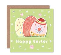 Wee Blue Coo HAPPY EASTER PAINTED EGGS BLANK GREETINGS CARD ART