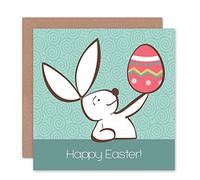 Wee Blue Coo HAPPY EASTER RABBIT EGG BLANK GREETINGS CARD ART