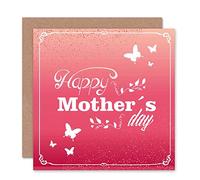 Wee Blue Coo HAPPY MOTHERS DAY BUTTERFLIES PINK BLANK GREETINGS CARD ART