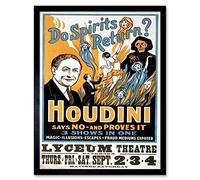 Wee Blue Coo Harry Houdini The Magician Vintage Advertising Art Print Framed Poster Wall Decor 12X16 Inch
