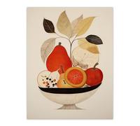 Wee Blue Coo Harvest Bowl Autumn Fruits Red Kitchen Large Wall Art Poster Print Thick Paper 18X24 Inch