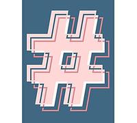 Wee Blue Coo Hashtag Bright Bold Illustration Unframed Art Print Poster Wall Decor 12X16 Inch