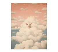 Wee Blue Coo Head In The Clouds Sheep Fun Blue Pink Extra Large XL Wall Art Poster Print