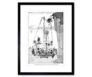 Wee Blue Coo Heath Robinson Machine Gathering Easter Egg Framed Wall Art Print