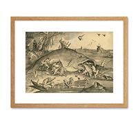 Wee Blue Coo Heyden Bruegel Flemish Big Eat Little Fish Framed Wall Art Print