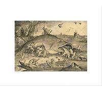 Wee Blue Coo Heyden Bruegel Flemish Big Eat Little Fish Wall Art Print