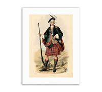 Wee Blue Coo Highland Clan Scotland Tartan Cameron Painting Portrait Canvas Art Print