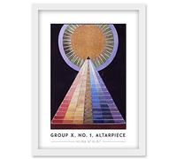 Wee Blue Coo Hilma Af Klint Group X, No. 1, Altarpiece Abstract Painting Artwork Framed Wall Art Print A4