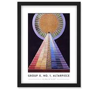 Wee Blue Coo Hilma Af Klint Group X, No. 1, Altarpiece Abstract Painting Artwork Framed Wall Art Print A4