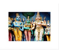 Wee Blue Coo Hindu Deities Tamil Nadu India Statue God Wall Art Print
